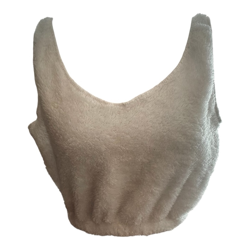 White Fuzzy Sleeveless Top